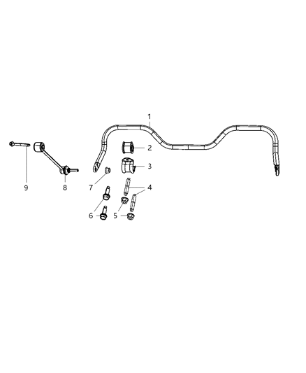 Link Kit Stabilizer Bar Diagram for 68029024AB