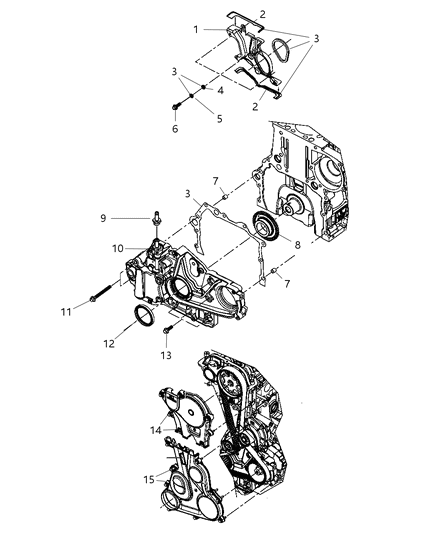 1987 Jeep J10 Cover Timing Case Diagram for 68027077AA
