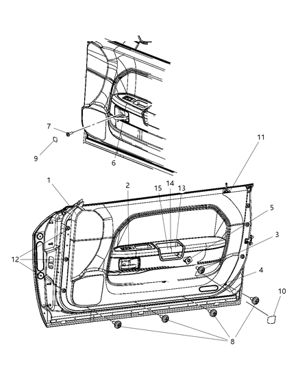 1994 Dodge B150 Panel Front Door Trim Diagram for 1JG251DRAJ