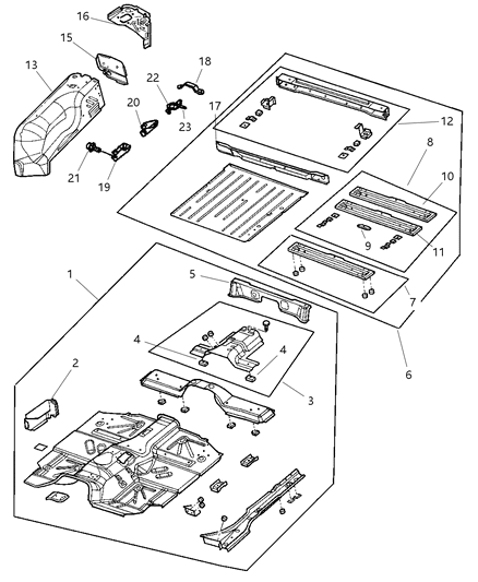 Pan Floor Diagram for 55177254AB