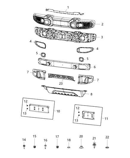 Guard Brush Front With Attaching Spring Nuts Diagram for 68414000AA