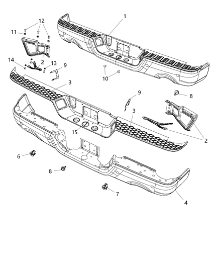 2020 Ram 1500 Bumper Step Diagram for 68271597AA