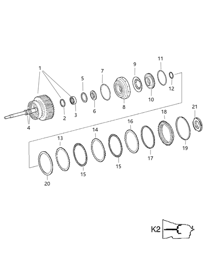 Retainer Bearing Diagram for 52108070AA
