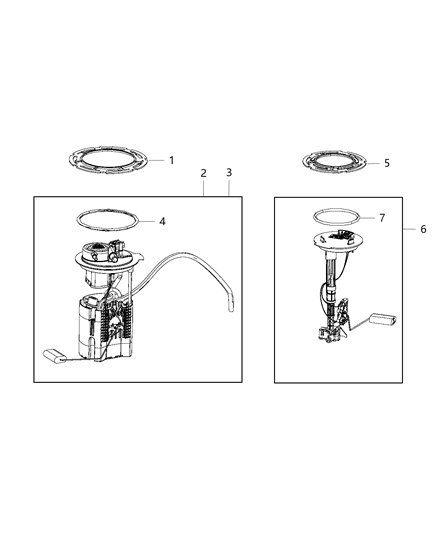 Module Kit Fuel Pump/Level Unit Diagram for 68217195AC