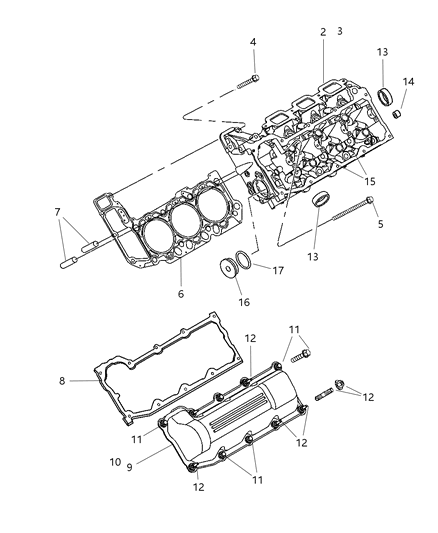 Gasket Package Engine Upper See Notes Diagram for 5170703AA