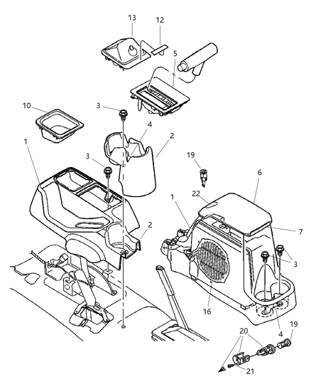 Latch Armrest Lid Diagram for 55315041AC