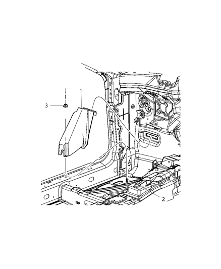 2009 Dodge Challenger Support Footrest Diagram for 4662051AB
