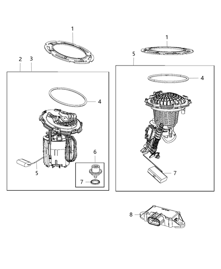 Module Kit Fuel Pump/Level Unit: Pump, Sending Unit, O-Ring Diagram for 68494734AA
