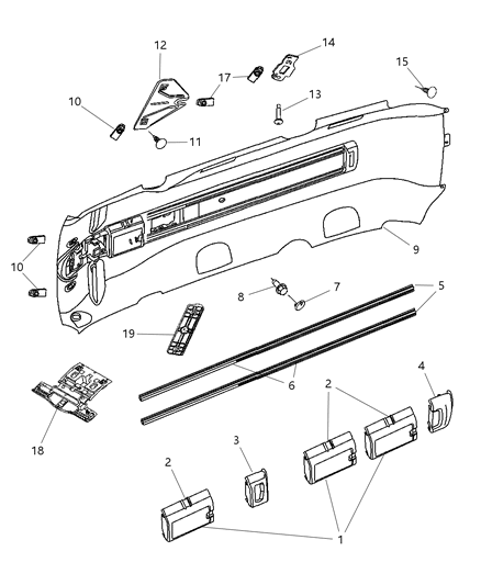 2006 Dodge Grand Caravan Retainer Diagram for 5139809AA