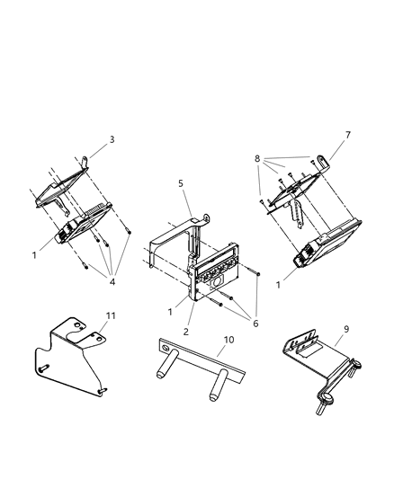 Bracket Powertrain Control Module Diagram for 5187499AC