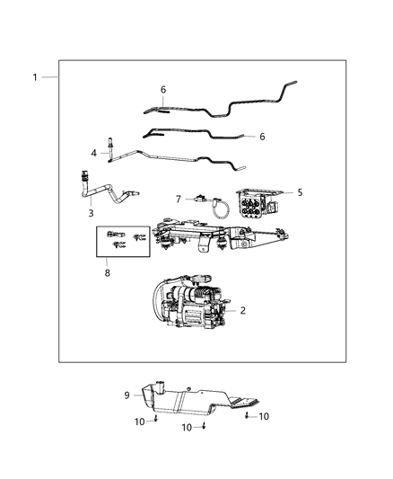 Compressor Assembly Air Suspension Diagram for 68437252AB