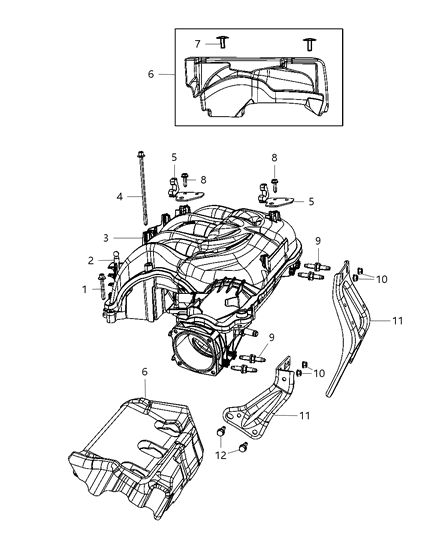 2013 Jeep Wrangler Bracket Intake Manifold Diagram for 4627029AC