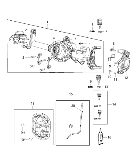 2020 Ram 2500 Housing Axle Diagram for 68304507AA
