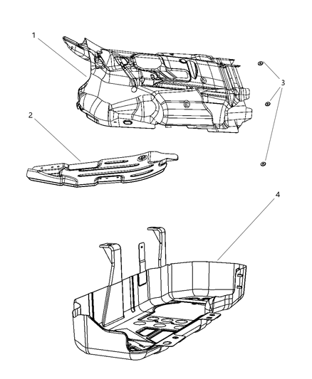 1985 Dodge Aries Shield Floor Pan Diagram for 55113276AC