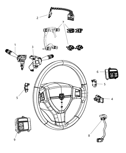 Switch Horn Diagram for 5057811AD