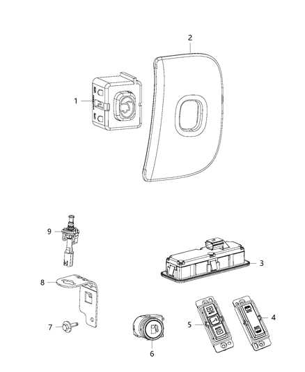2017 Chrysler 300 Bezel Switch Diagram for 1WN68DX9AD