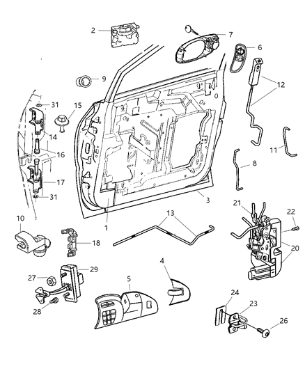 2021 Dodge Charger Latch Front Door Diagram for 4894516AD