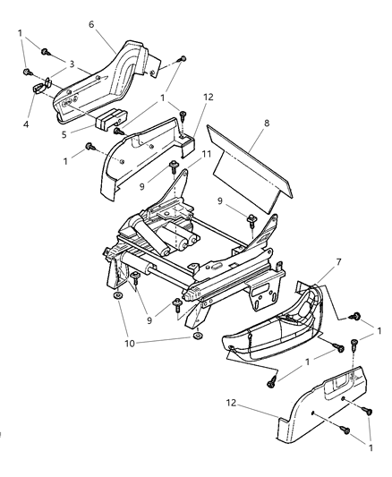 2003 Chrysler Town & Country Shield Side Seat Diagram for UE231QLAA