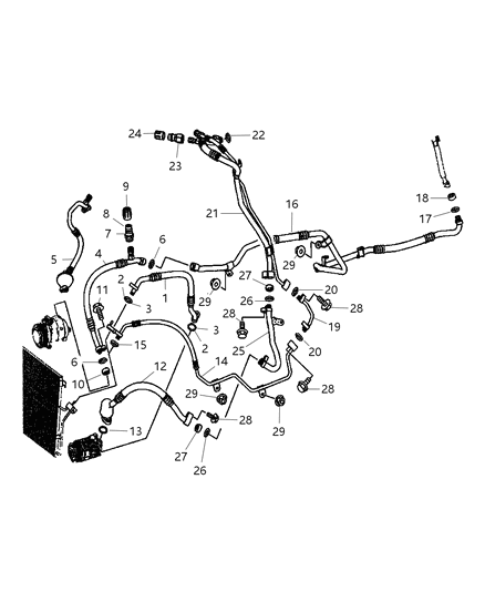 O Ring A/C Line Diagram for 5103936AA