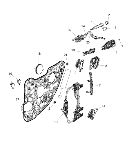 2019 Chrysler 300 Bracket Door Outside Handle Diagram for 68084836AE