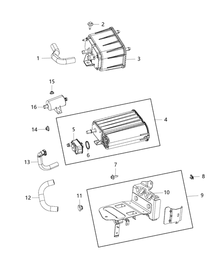 1996 Dodge Stratus Canister Vapor Diagram for 5281258AE
