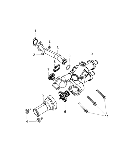2010 Jeep Grand Cherokee Thermostat Diagram for 55111017AD