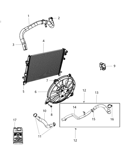 Hose Radiator Outlet Diagram for 5058882AE