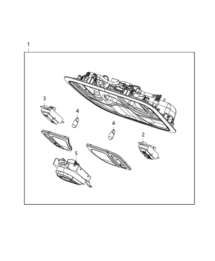 2012 Chrysler Town & Country Console Overhead Diagram for 1WG406X9AJ