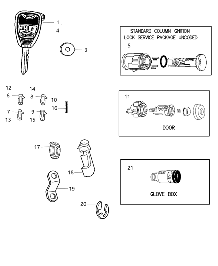Key Blank With Transmitter Diagram for 5143446AA