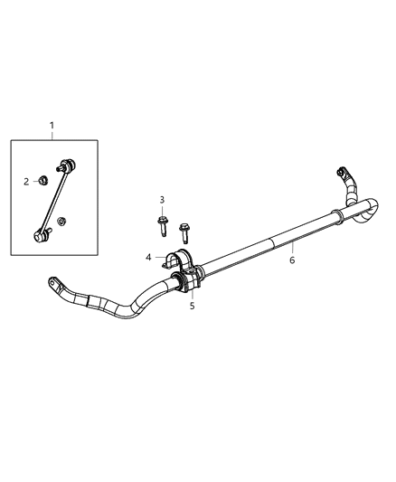 Bushing Stabilizer Bar Diagram for 68166856AA