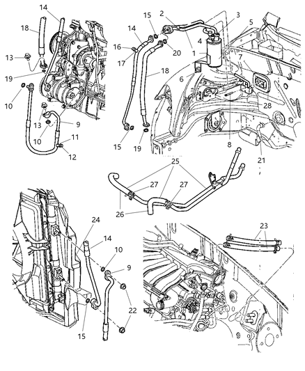 Hose Heater Core To Tube Diagram for 5058854AA