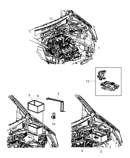 2001 Chrysler 300M Tray Battery Diagram for 5109326AC