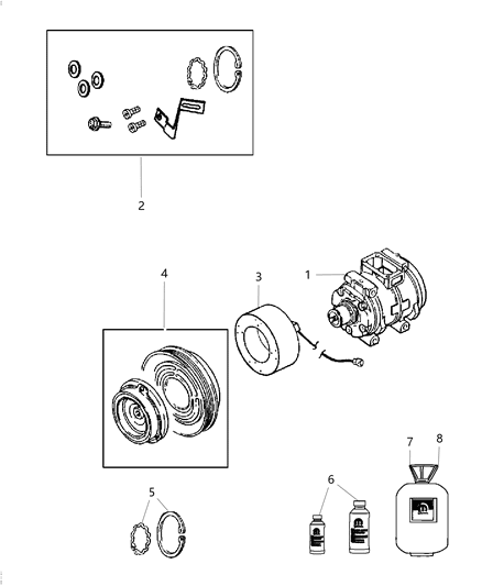 Compressor A/C Complete Diagram for 68158259AD