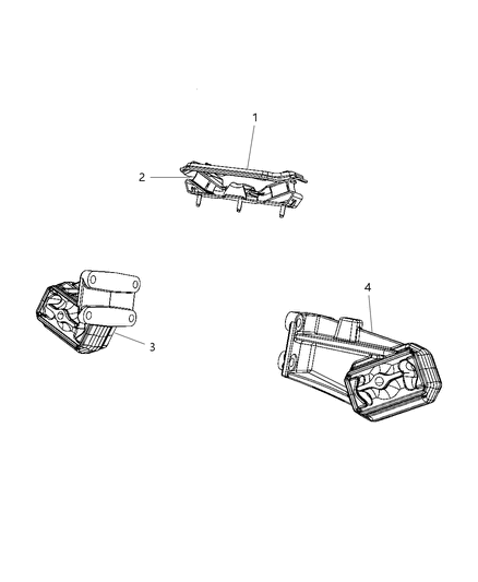 1996 Chrysler LHS Bracket And Insulator Transmission Support Diagram for 52121773AA