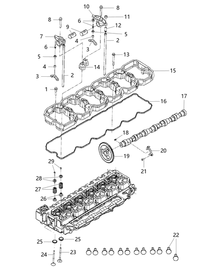 Bolt Hexagon Flange Head M8X1.25X22 Camshaft Thrust Support Diagram for 4429227