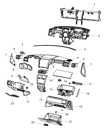Manifold Spot Cooler Diagram for 68036593AA