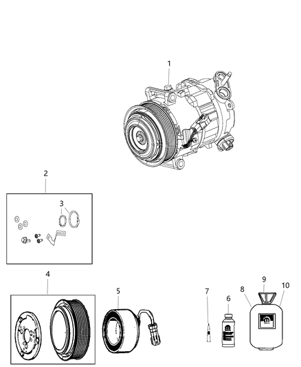 2007 Jeep Commander Compressor A/C Diagram for 68103197AD