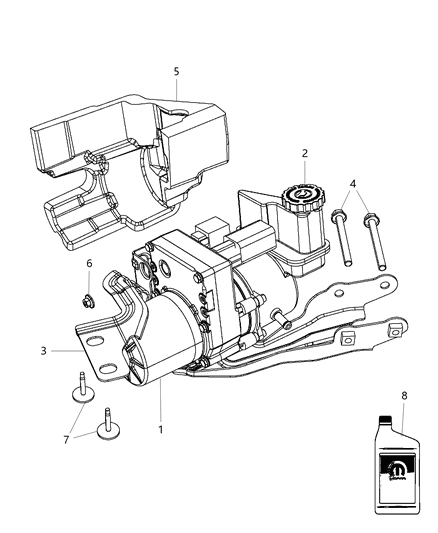 Fluid Power Steering Diagram for 68088485AA