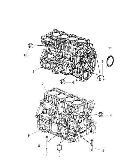 Engine Short Block See Note Diagram for 5183905AC
