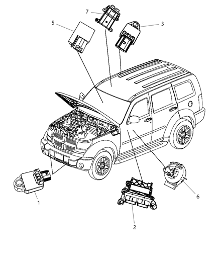 2012 Ram 2500 Clockspring Steering Column Control Module Diagram for 68003216AE