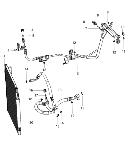 Cap A/C Charge Valve Diagram for 68238702AA
