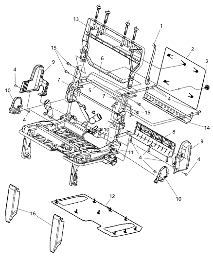 Panel Rear Seat Back Holds Grocery Bags Diagram for 1AM151S3AA