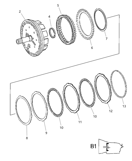 1999 Dodge Durango Seal Transmission Diagram for 52108028AA