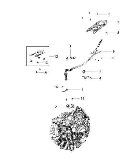 Bracket Gearshift Diagram for 68255453AA