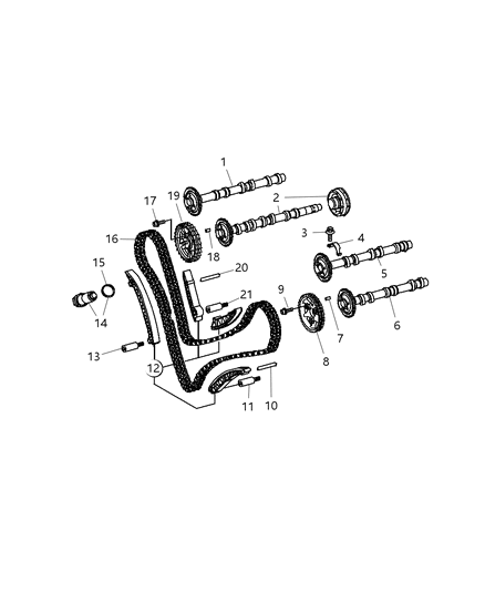 Guide Timing Chain Diagram for 5175511AA