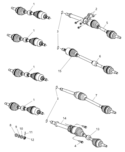 Shaft Axle Half Diagram for R5273438AG