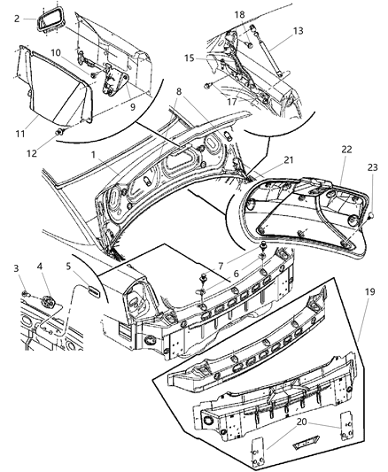Panel Deck Lid Opening Diagram for 5065920AE