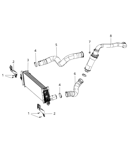 Hose Charge Air Cooler Inlet Diagram for 68259700AB