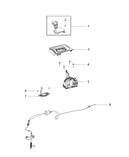 2017 Dodge Charger Cable Gearshift Control Diagram for 5038759AG