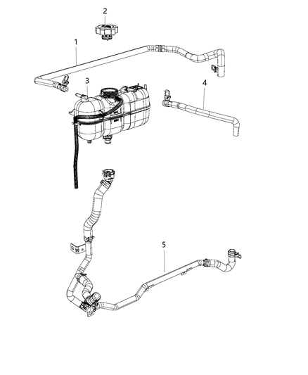 2002 Chrysler Prowler Hose Coolant Bottle Supply Diagram for 68269536AD